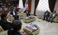 دیدار "علی رسولیان"، معاون وزیر صنعت، معدن و تجارت و مدیرعامل سازمان صنایع کوچک و شهرک‌های صنعتی ایران با "محمدرضا حسین نژاد" استاندار خرسان شمالی 