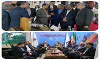 حضور معاون هماهنگی امور اقتصادی استانداری به همراه مدیرعامل شرکت شهرک‌های صنعتی خراسان شمالی در غرفه خراسان شمالی در نمایشگاه بین‌المللی اکسپو
